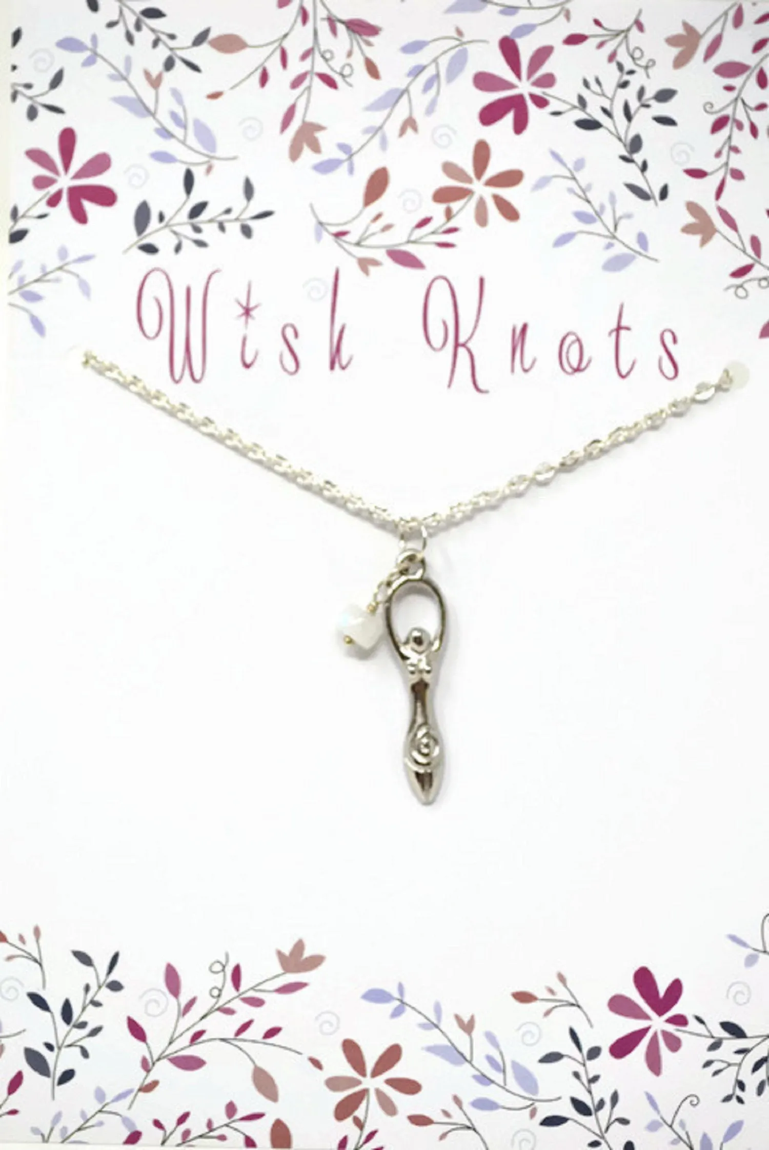 Genuine Rainbow Moonstone Fertility Goddess Necklace - Choose Length.