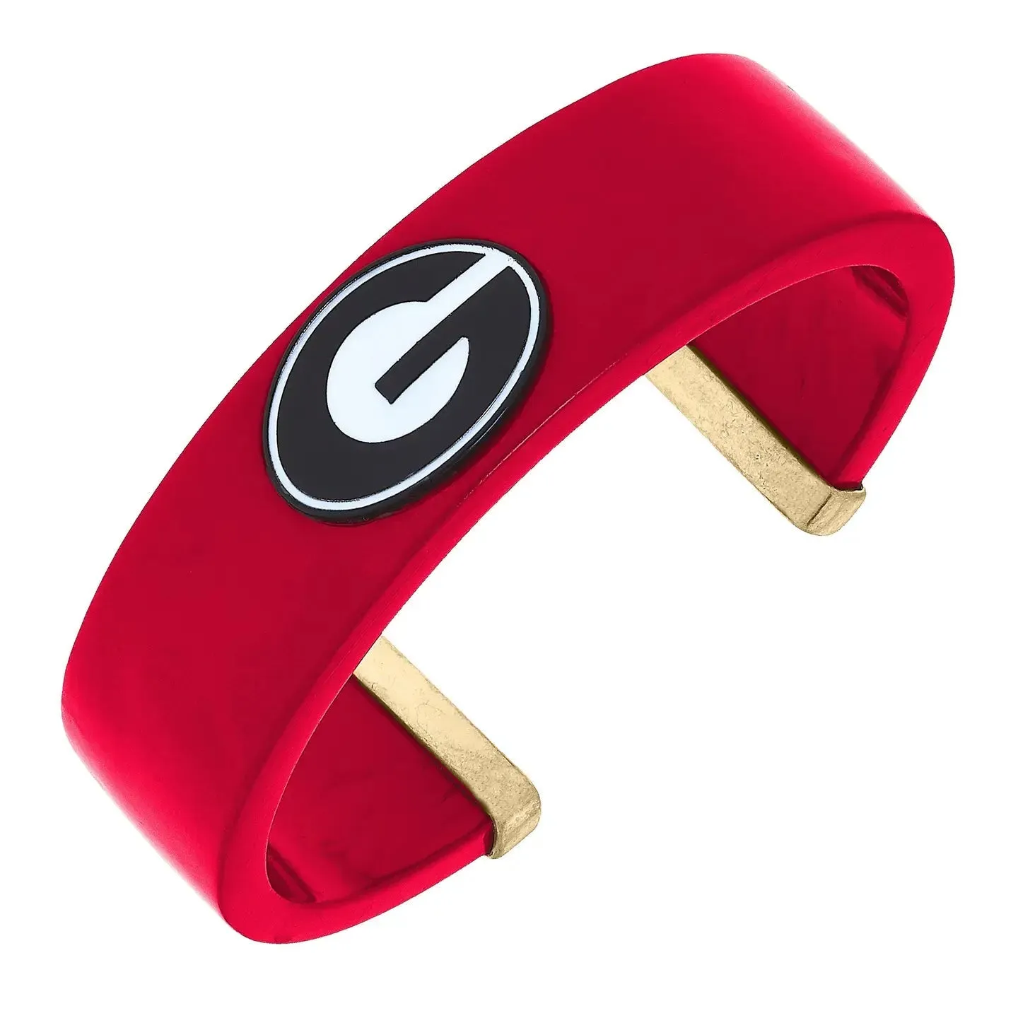 Georgia Bulldogs Resin Logo Cuff Bracelet in Red
