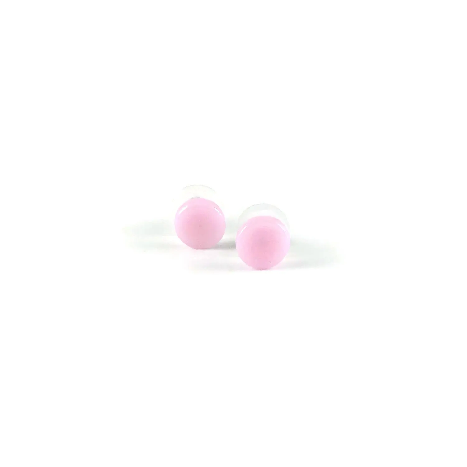 Glass Circle Studs - Orange