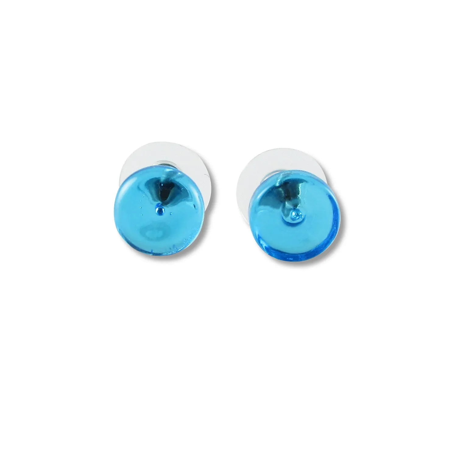 Glass Circle Studs - Orange