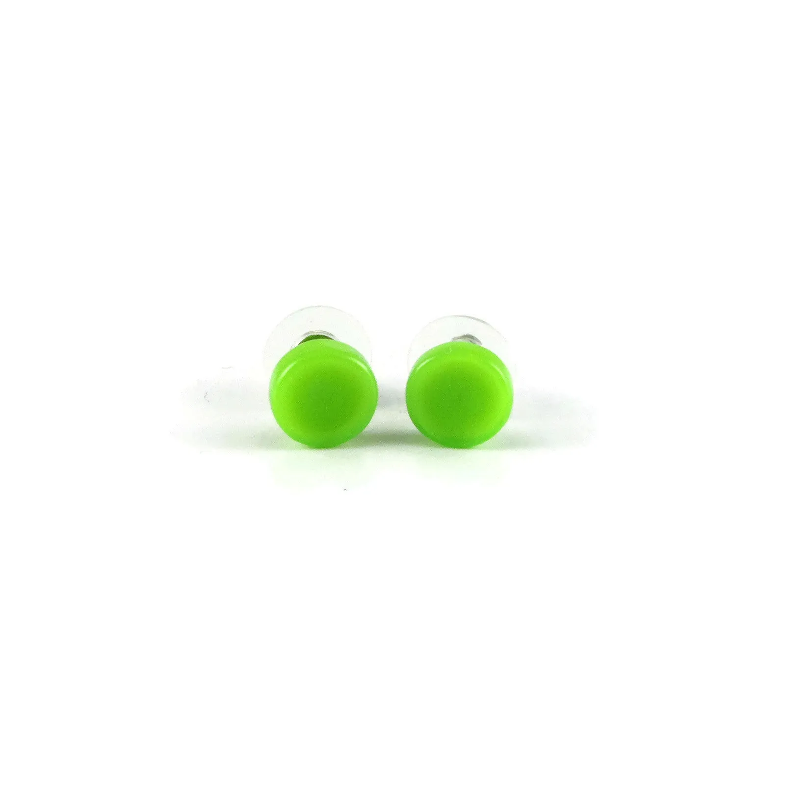 Glass Circle Studs - Orange