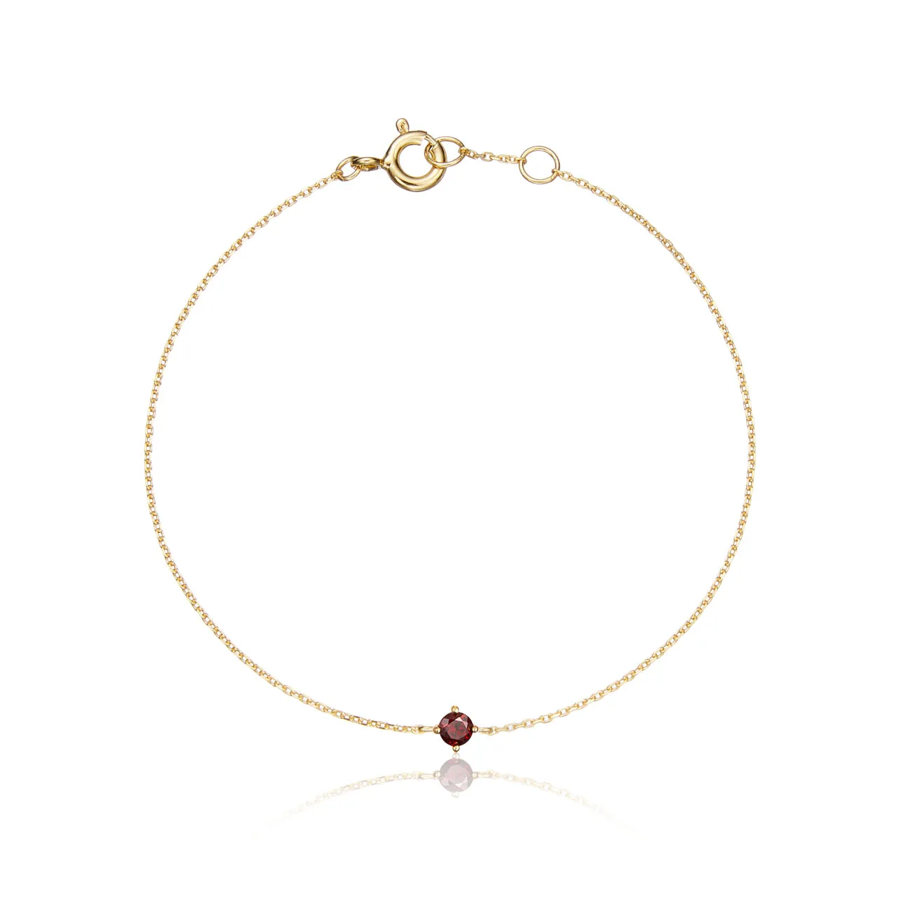 Gold Small Birthstone Pendant Bracelet