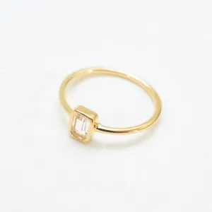 Gold Vermeil Emerald Cut White Topaz Ring