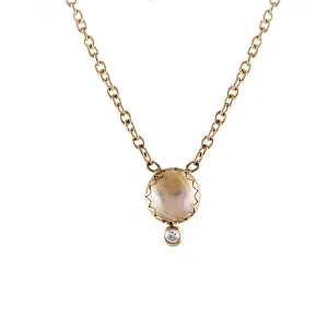 GOLDEN MOONSTONE WITH DIAMOND NECKLACE