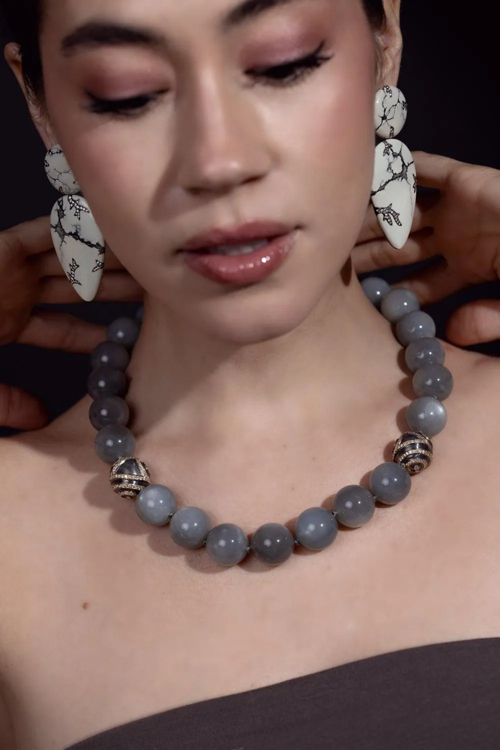 Gray Moonstone Necklace