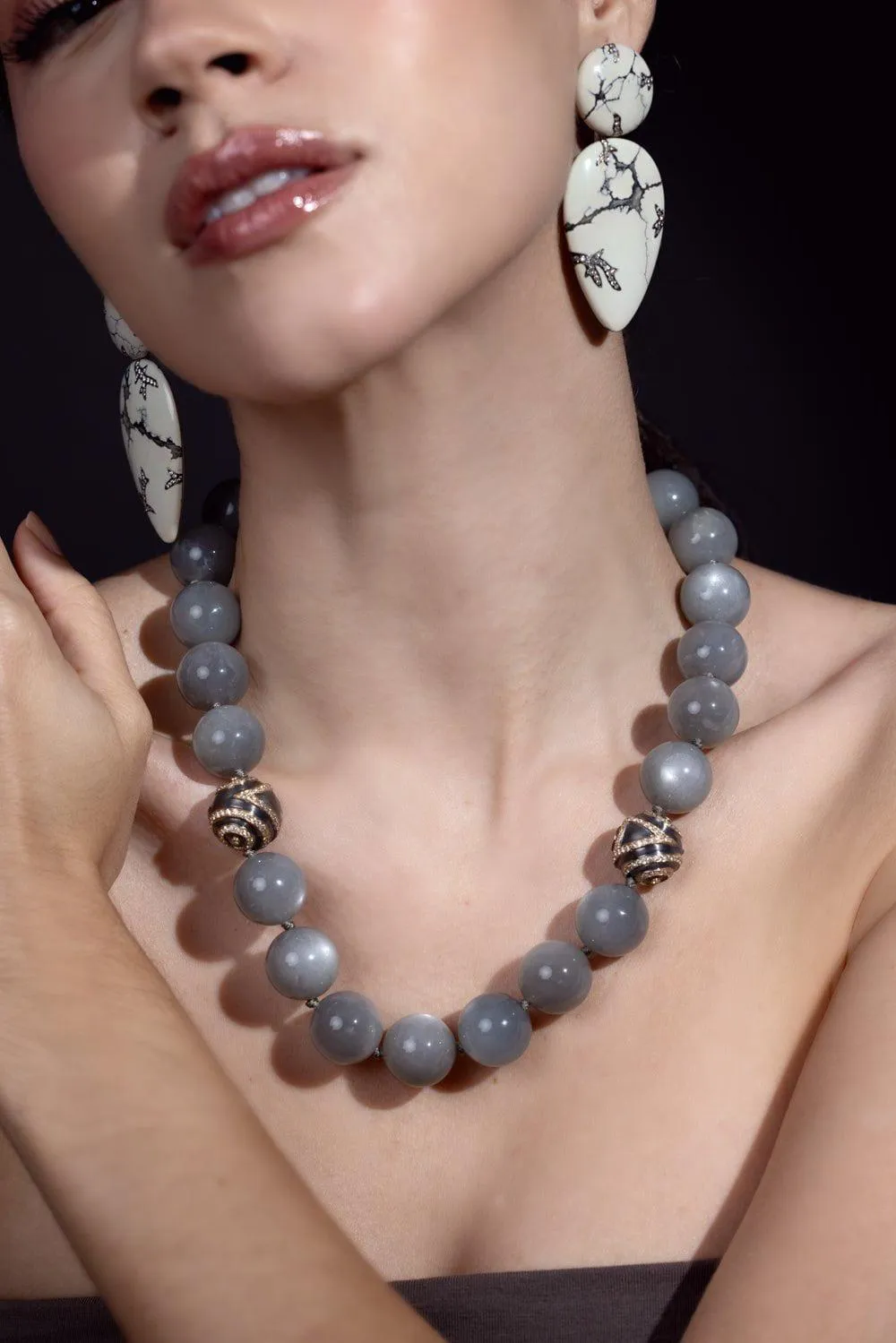 Gray Moonstone Necklace