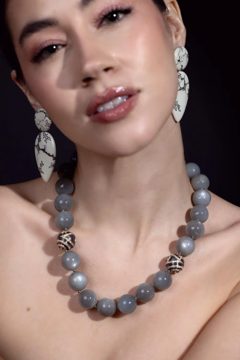 Gray Moonstone Necklace