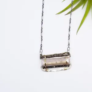 HAND FORMED RECTANGLE MOONSTONE NECKLACE