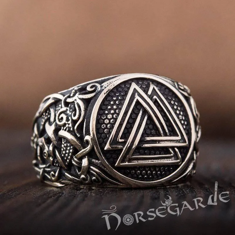 Handcrafted Valknut Mammen Style Ring - Bronze
