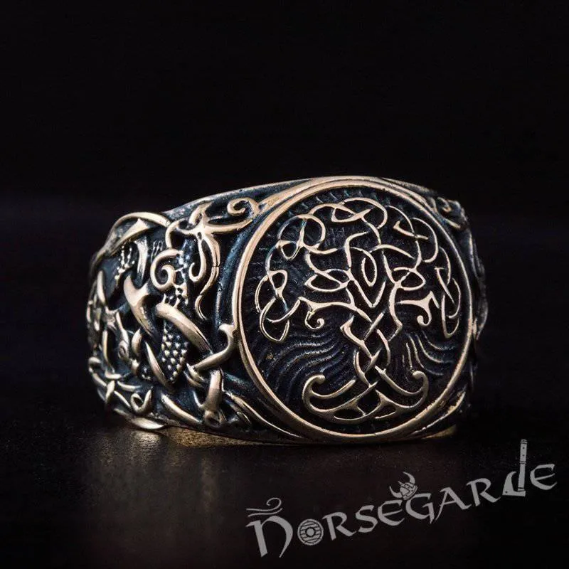 Handcrafted Yggdrasil Mammen Style Ring - Bronze