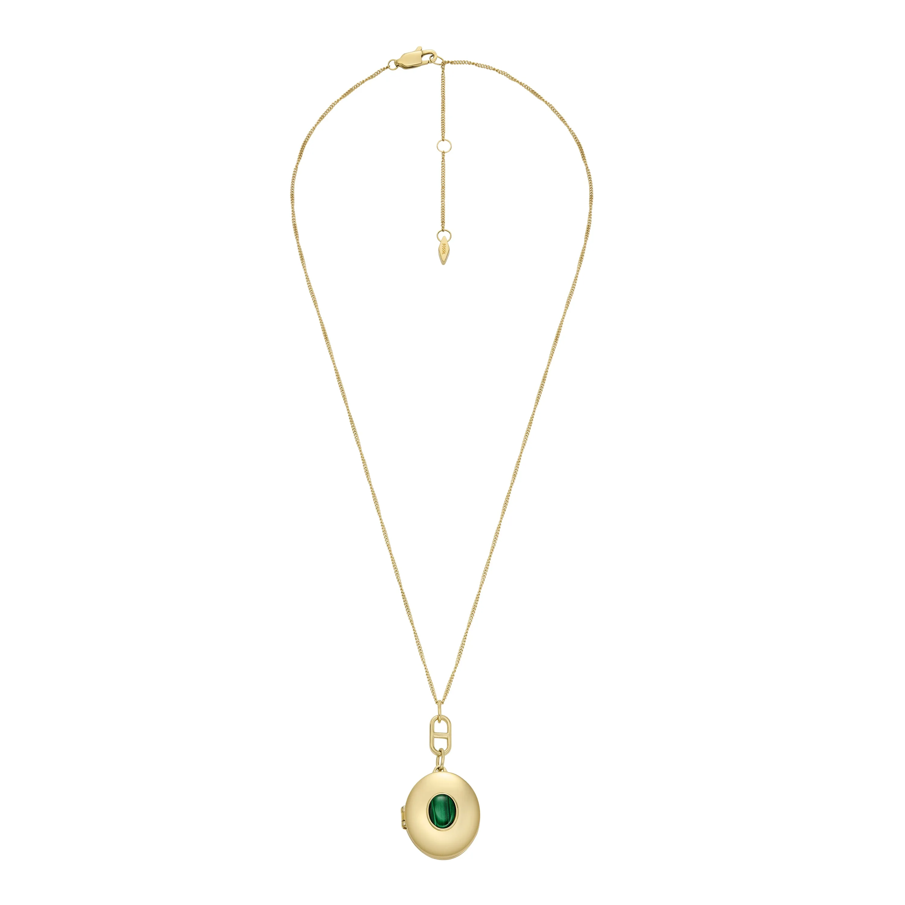 Heritage Locket Collection Green Malachite Pendant Necklace