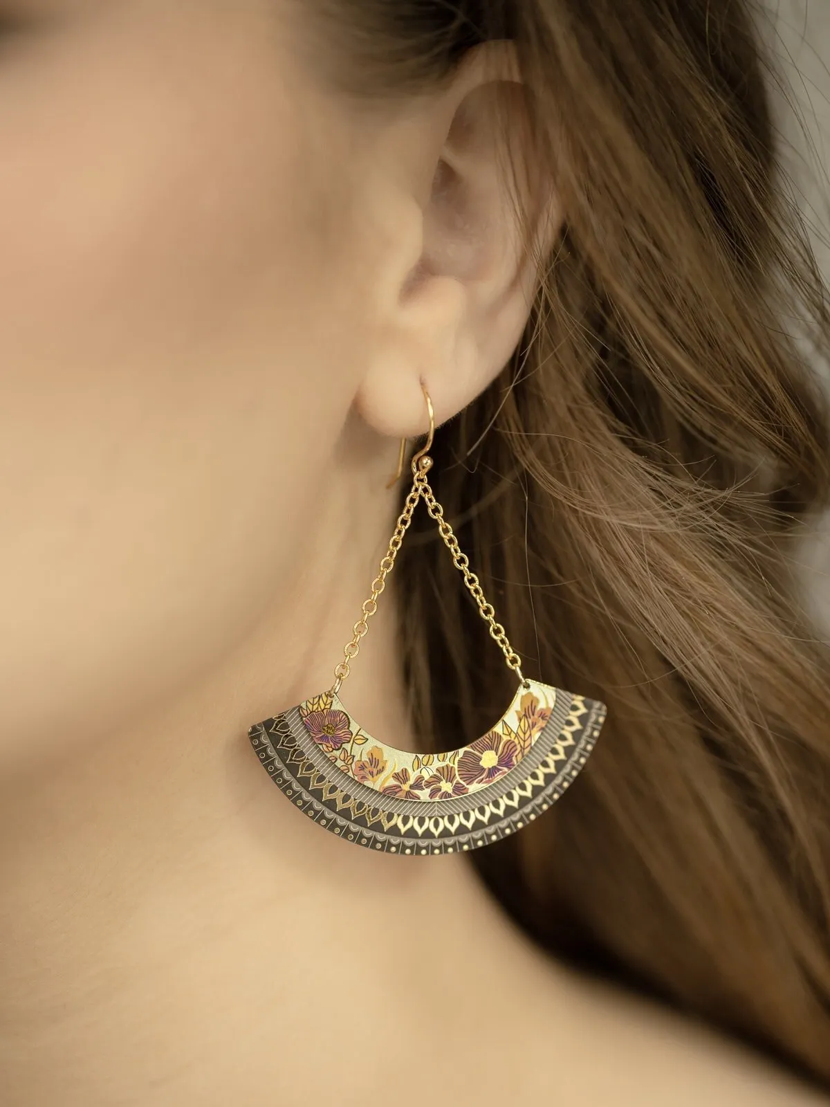 Holly Yashi Leah Rose Earrings - Amber Waves