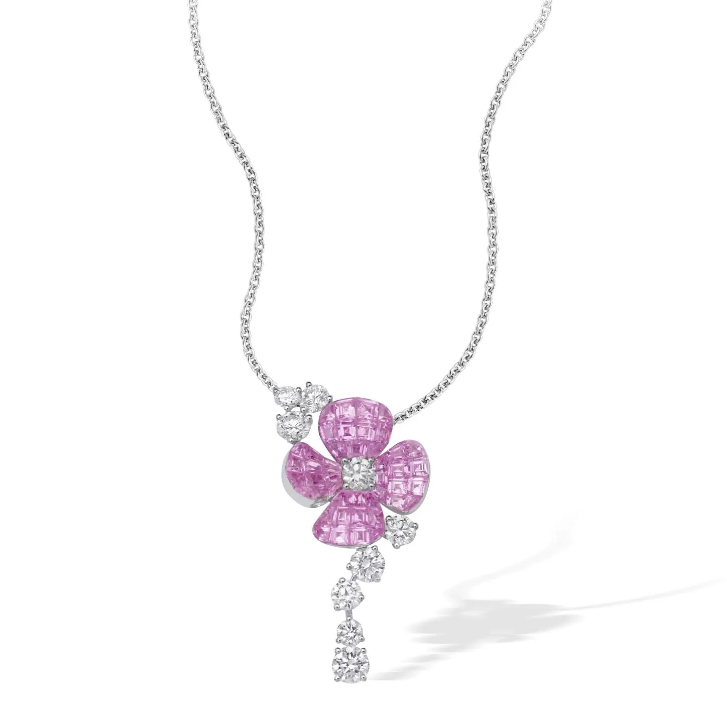 Hortensia Pink Sapphire Necklace