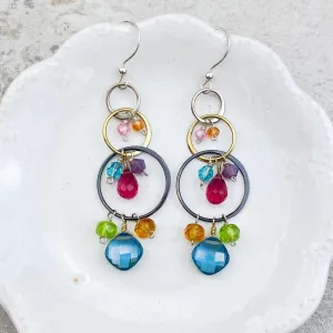 Joy Three-Tone Earrings Mixed Metal