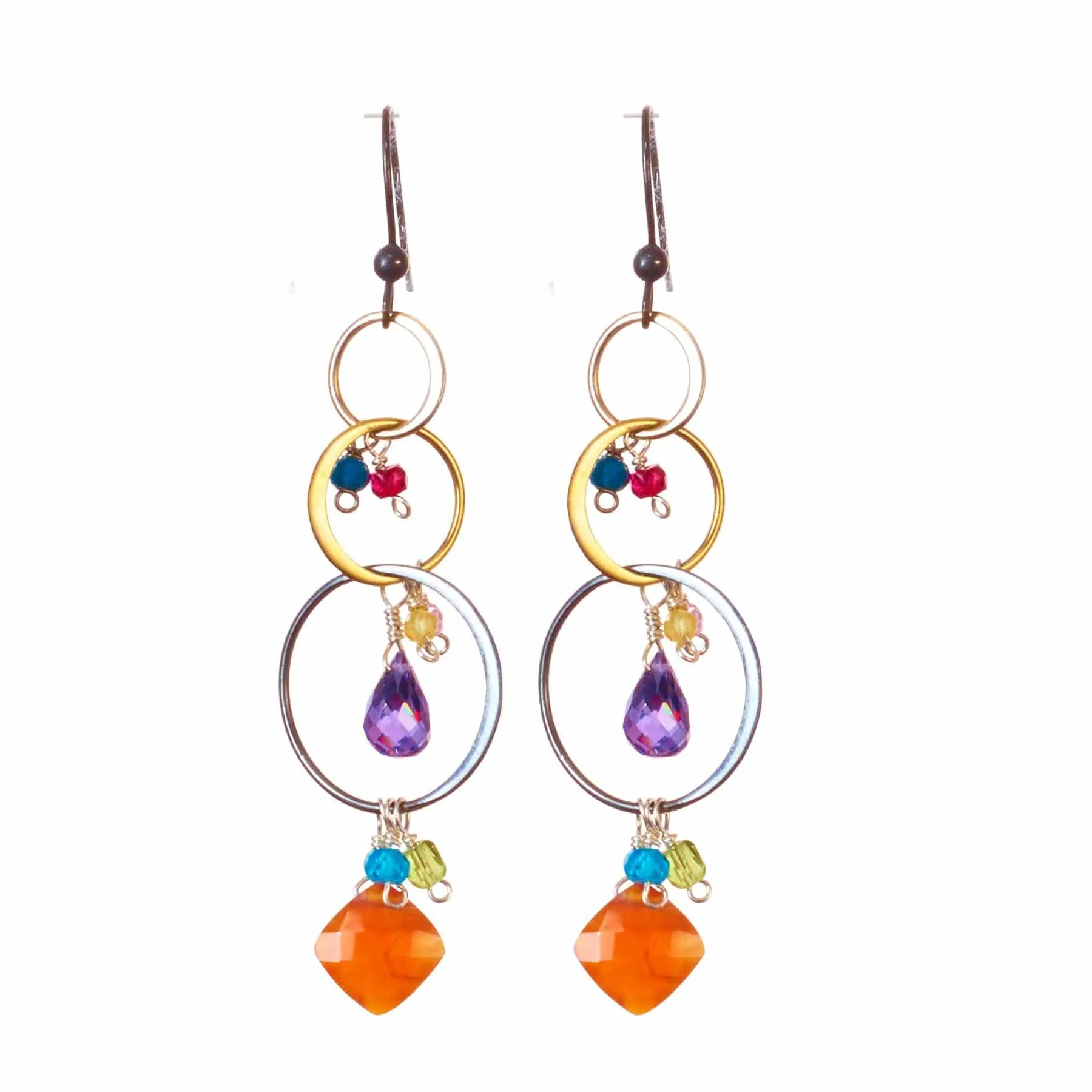 Joy Three-Tone Earrings Mixed Metal