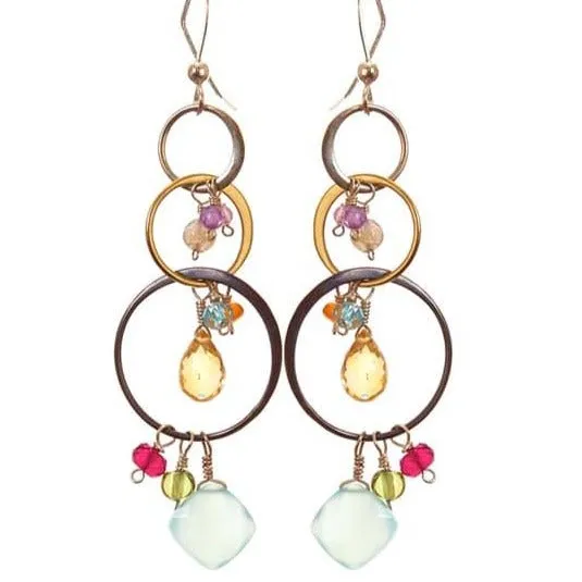 Joy Three-Tone Earrings Mixed Metal