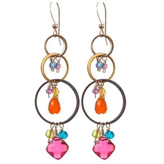 Joy Three-Tone Earrings Mixed Metal