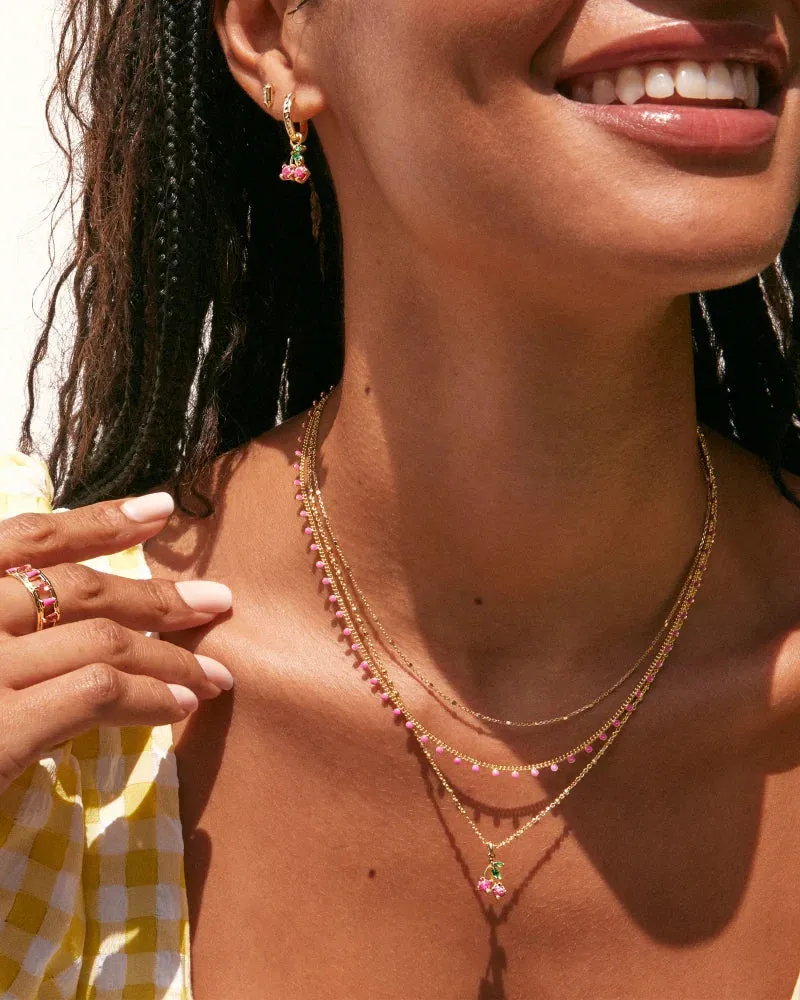 Kendra Scott Cherry Huggie Earrings Gold Berry Kyocera Opal