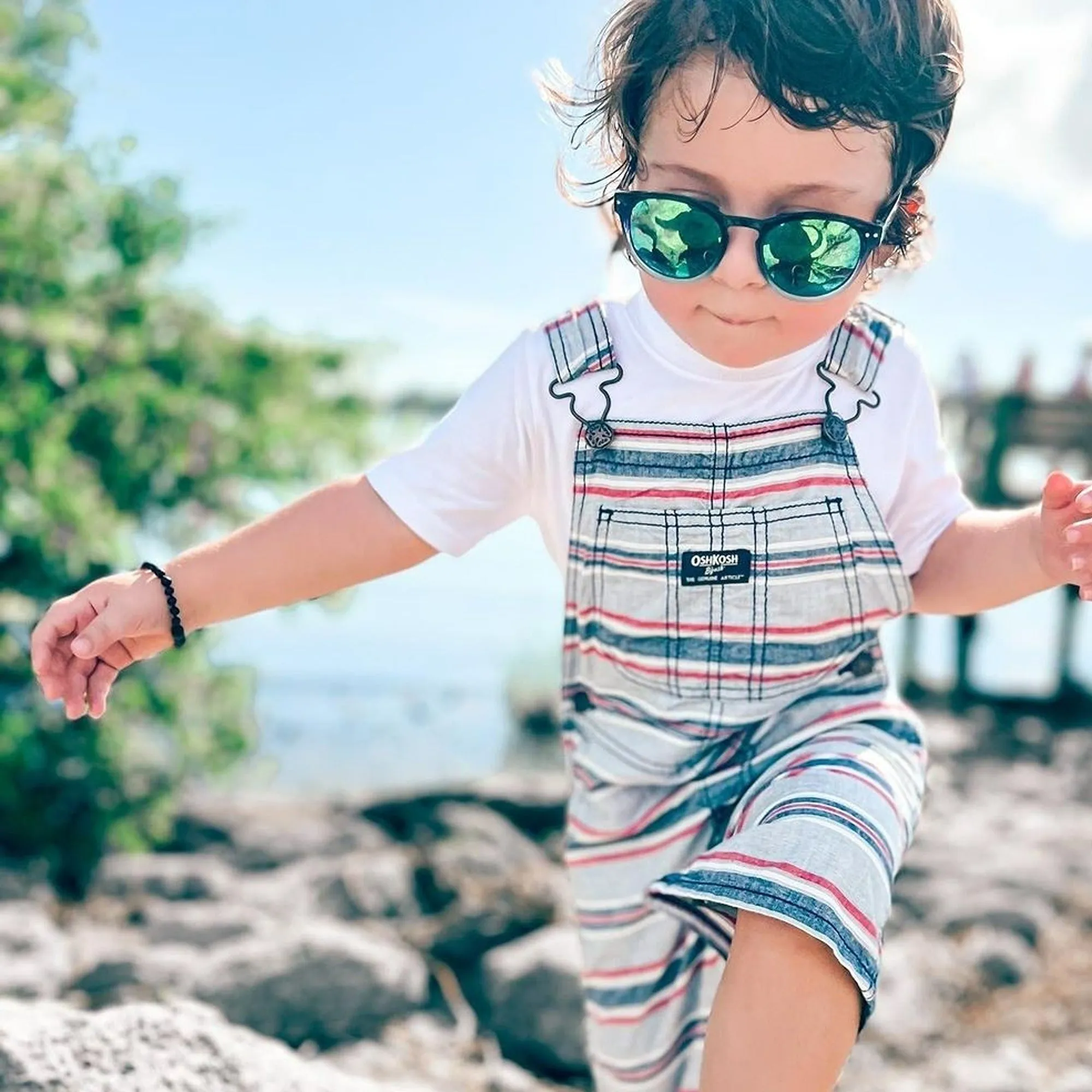 Kids | Dalmatian Jasper   Raw Cherry Amber Bracelet