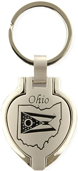 KROH06 Key Ring Pewter Locket Ohio