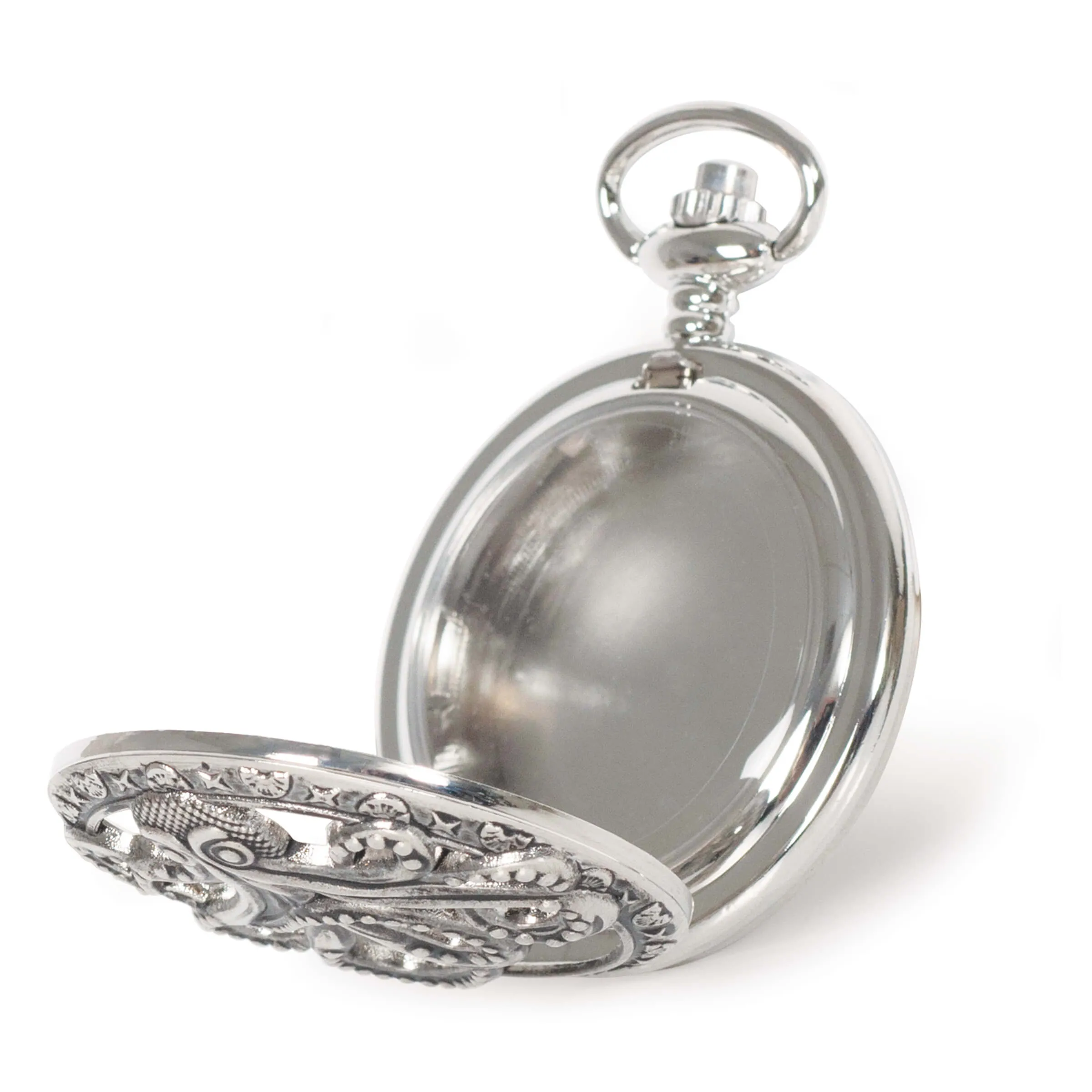 Large Watch Case - Octopus, Imitation Silver Antiqued