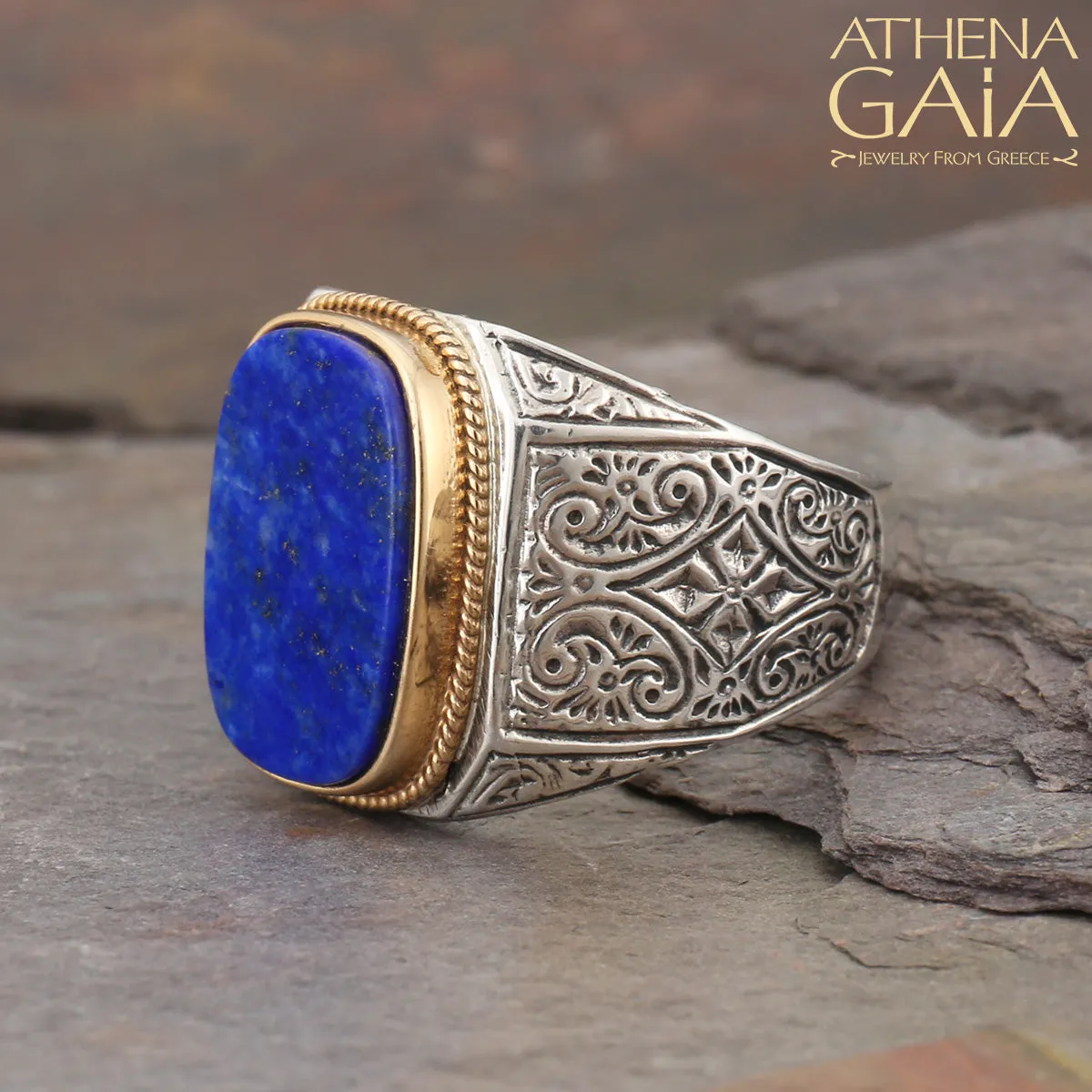 Long Flat Etched Shank Band Ring