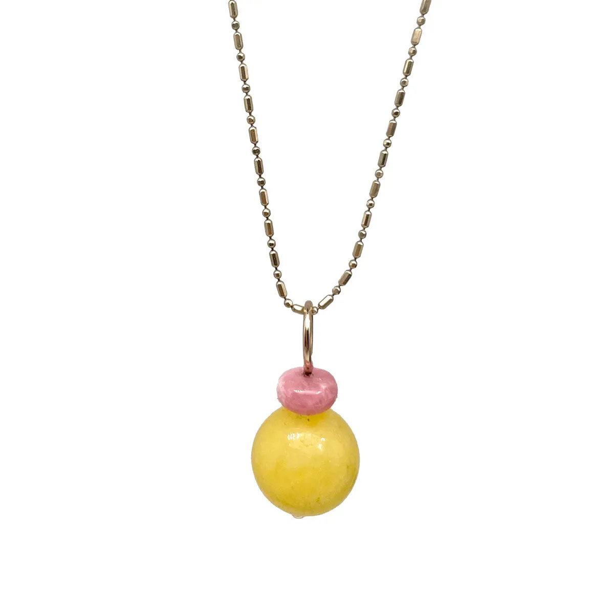 Lucky Pom Charm Calcite Rhodochrosite