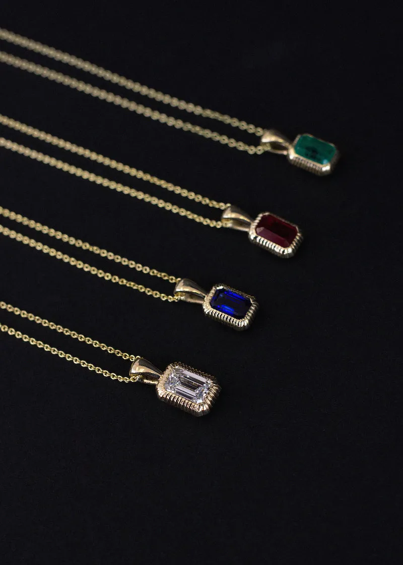 Lyra Emerald Cut Pendant Emerald