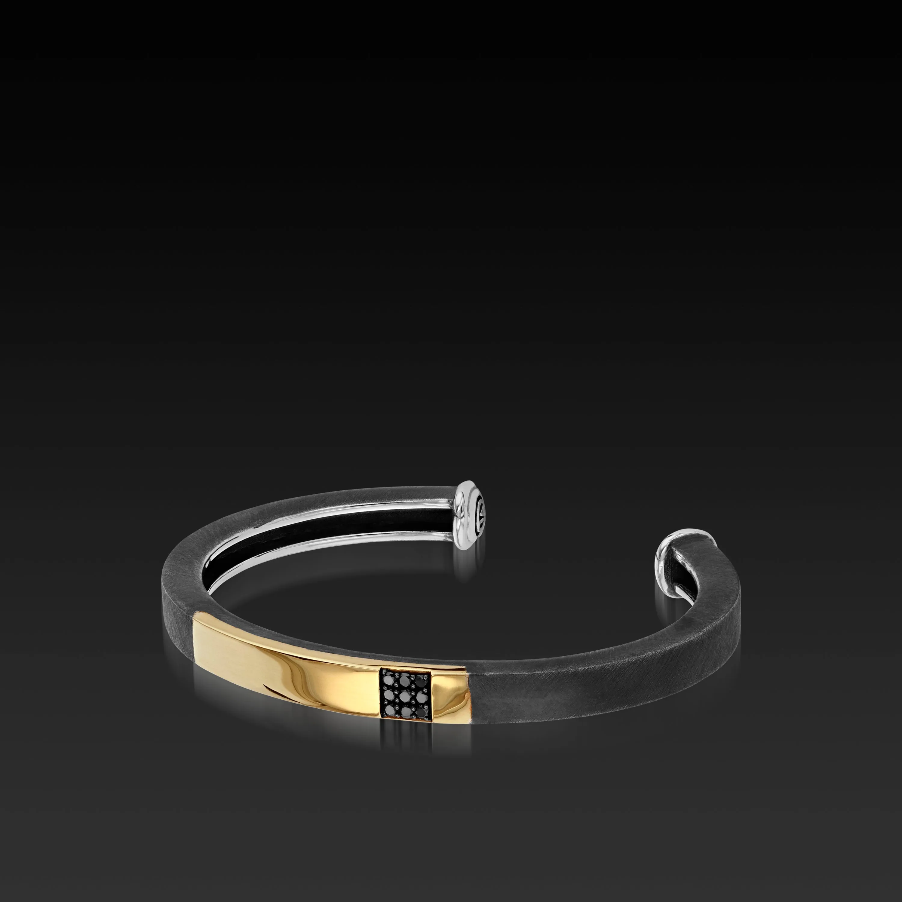 Men's Duplex Cuff with Black Pave Diamonds
