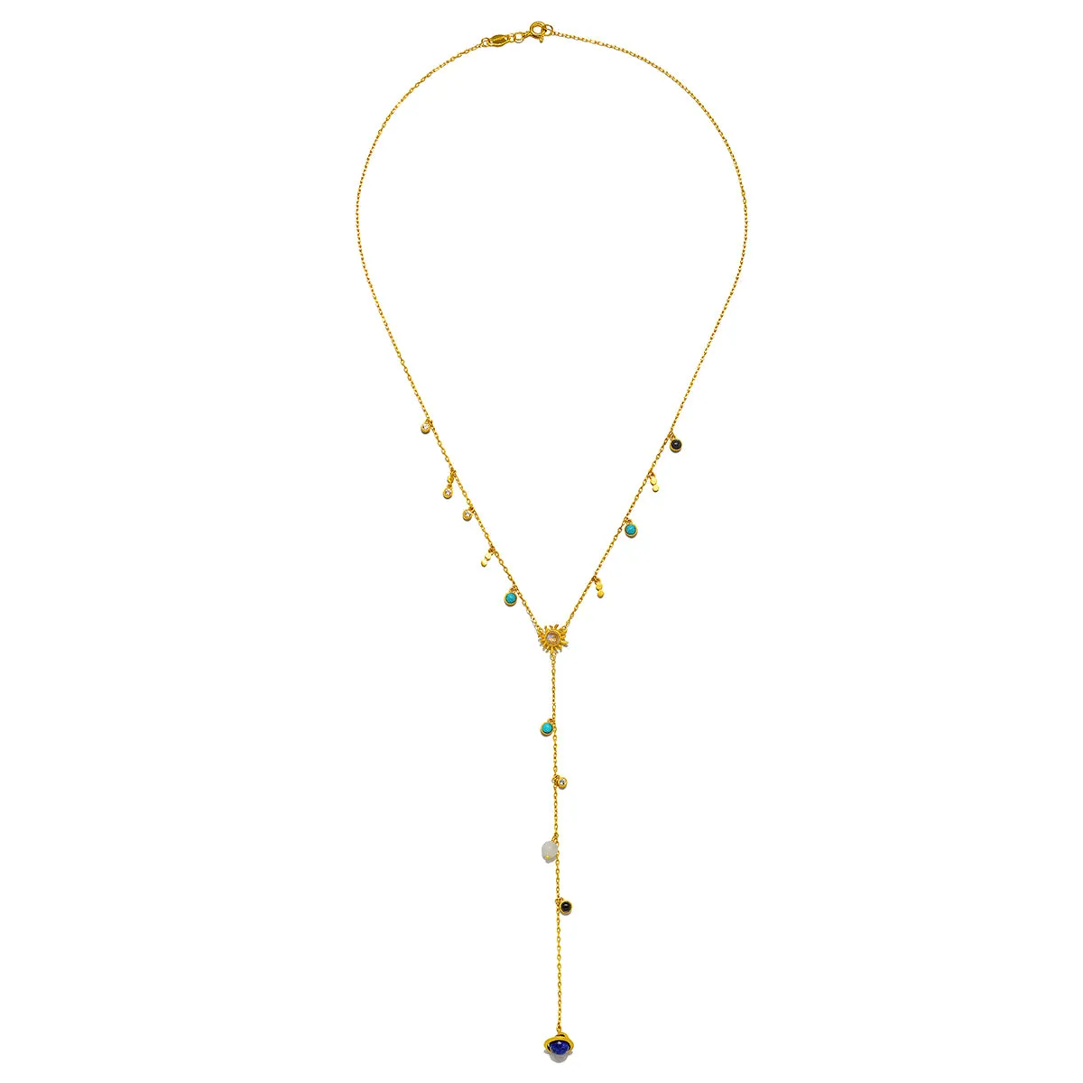 Multi Charm Lariat Necklace