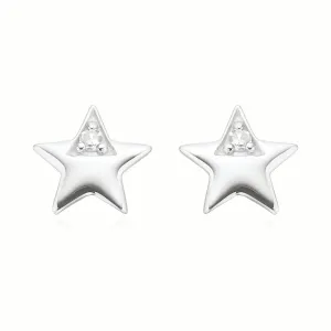 My First Diamond Kids Sterling Silver Star Stud Earrings