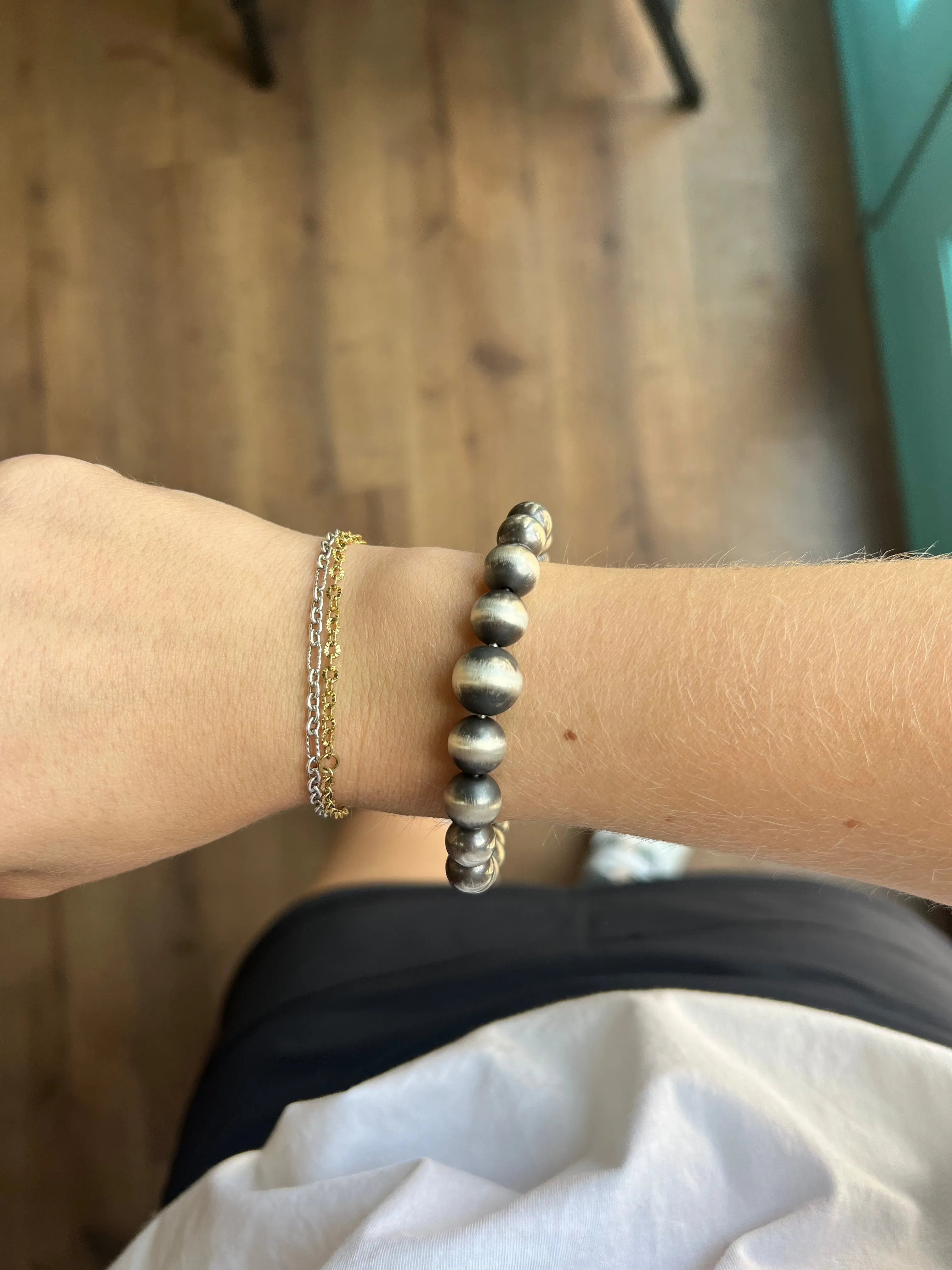 Navajo Pearl Cuff- All Silver