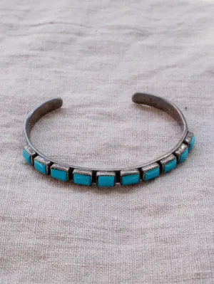 navajo vintage cuff bracelet with turquoise stones