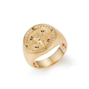 Orchid Gems Navigator Diamond Signet Ring