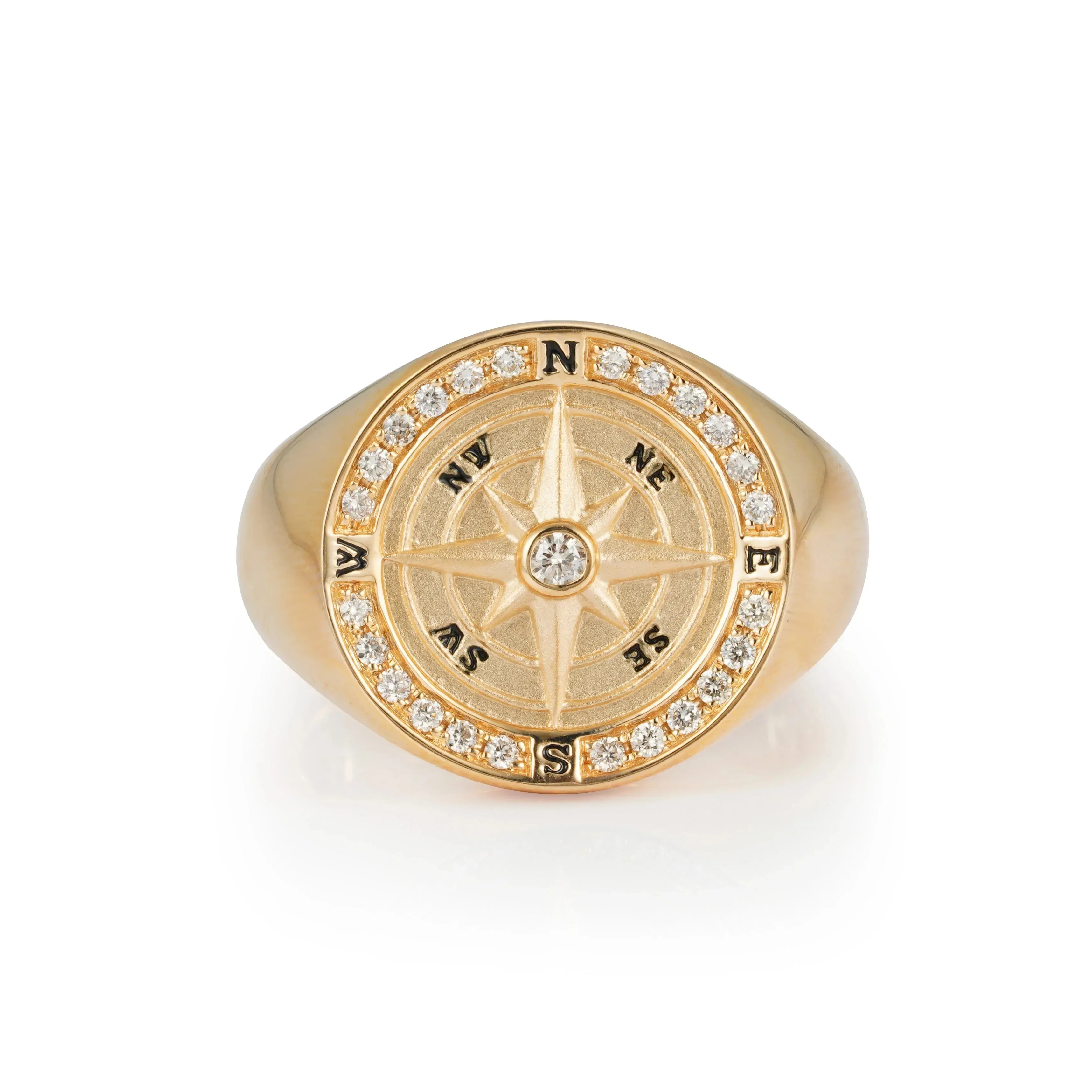 Orchid Gems Navigator Diamond Signet Ring