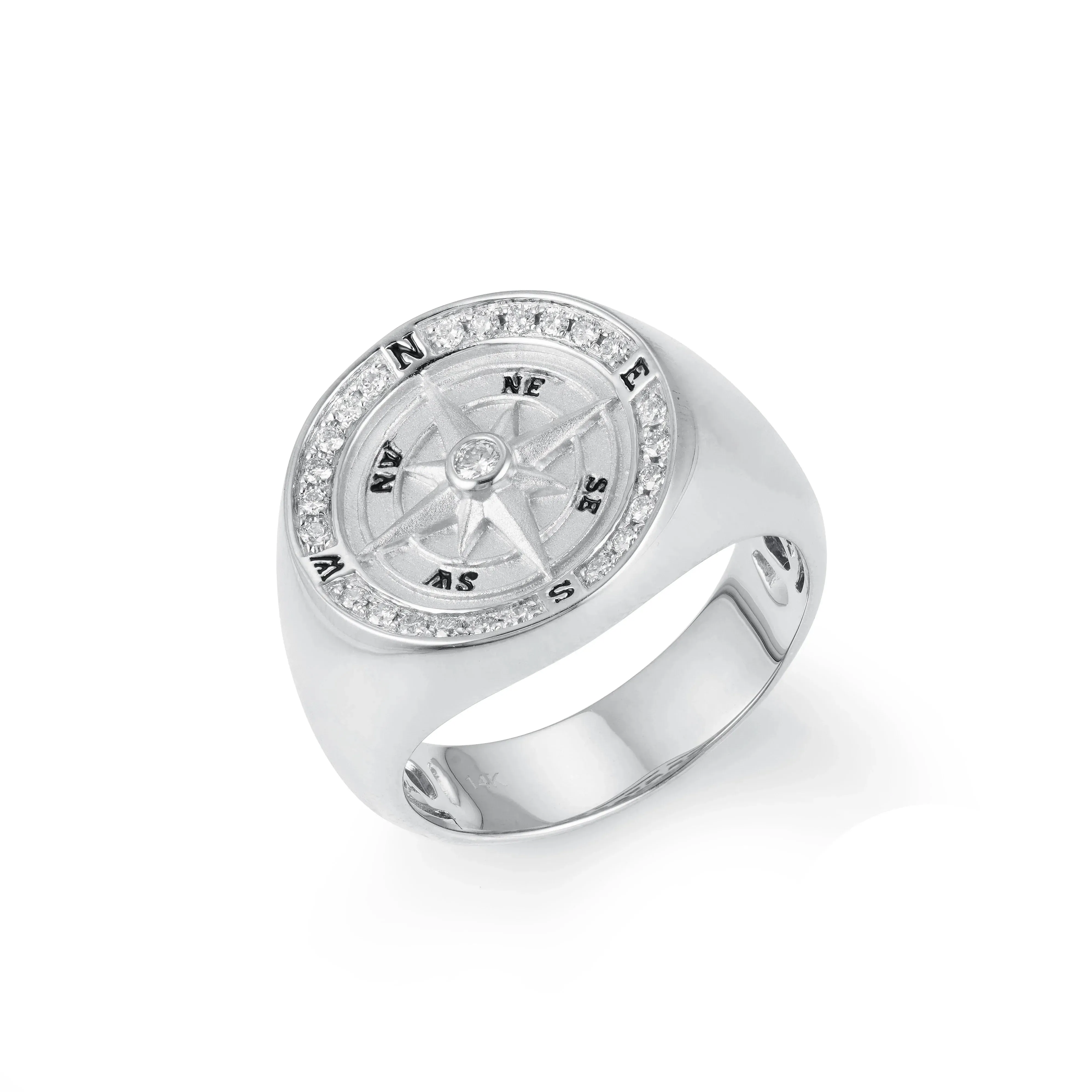 Orchid Gems Navigator Diamond Signet Ring