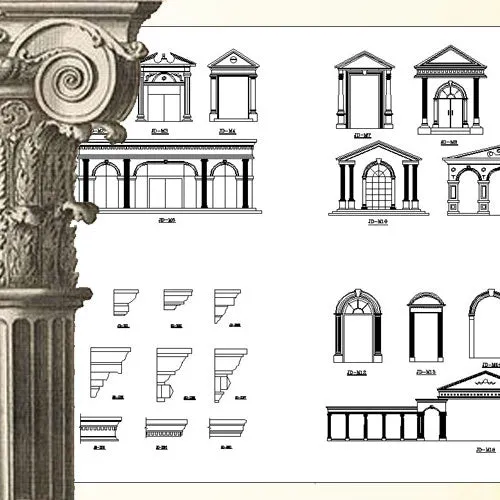 Ornamental Parts of Architecture -☆Architectural Decorative CAD Blocks☆ V.20