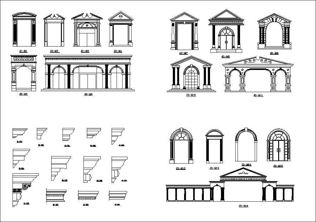 Ornamental Parts of Architecture -☆Architectural Decorative CAD Blocks☆ V.20
