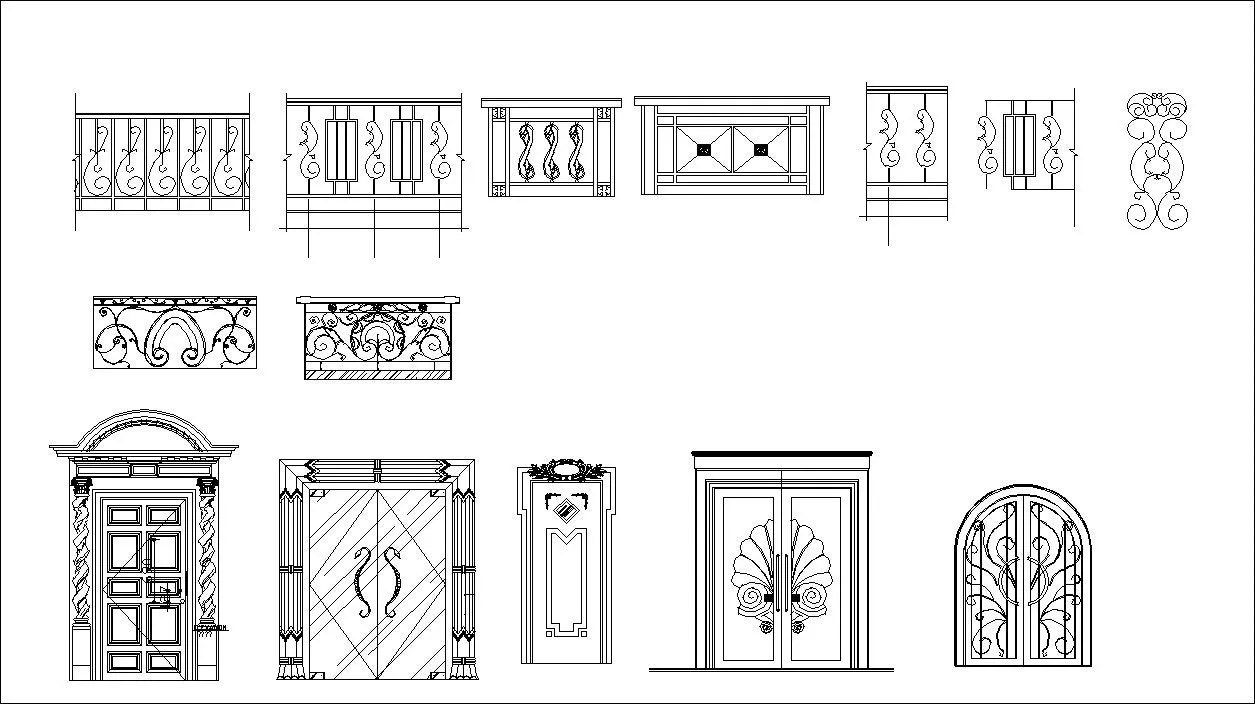 Ornamental Parts of Architecture -☆Architectural Decorative CAD Blocks☆ V.25