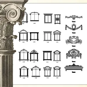 Ornamental Parts of Architecture -☆Architectural Decorative CAD Blocks☆ V.26