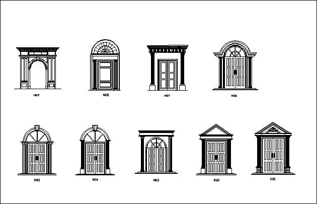 Ornamental Parts of Architecture -☆Architectural Decorative CAD Blocks☆ V.26
