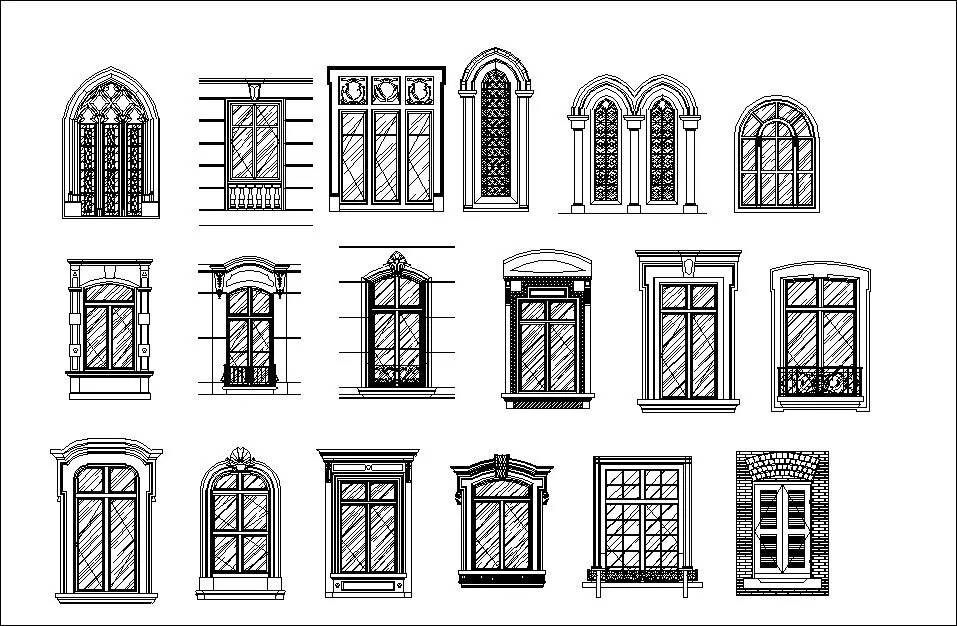 Ornamental Parts of Architecture -☆Architectural Decorative CAD Blocks☆ V.26