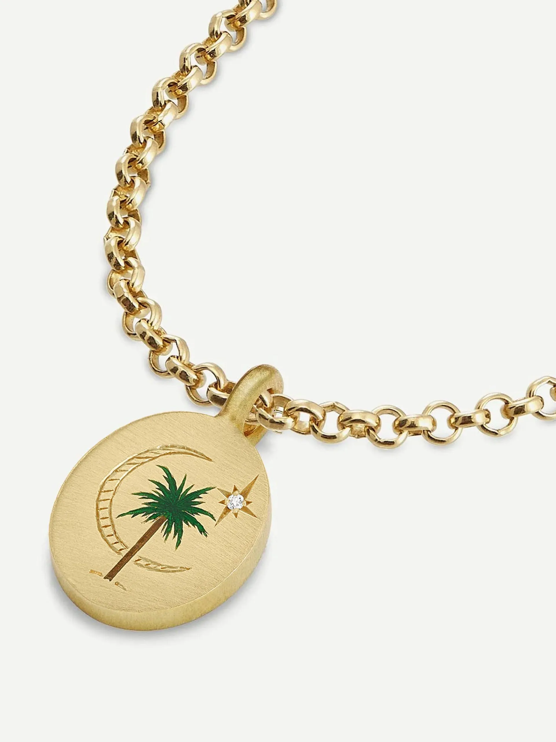 Palm and moon charm