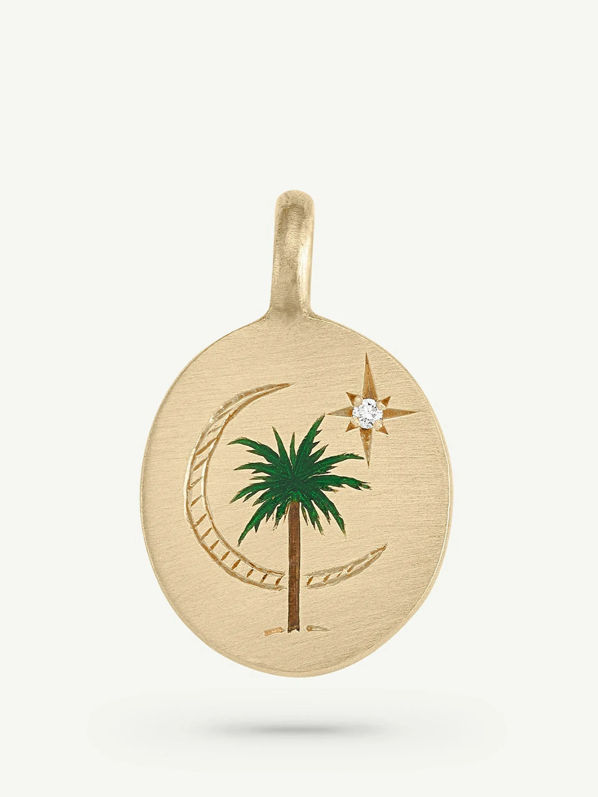Palm and moon charm