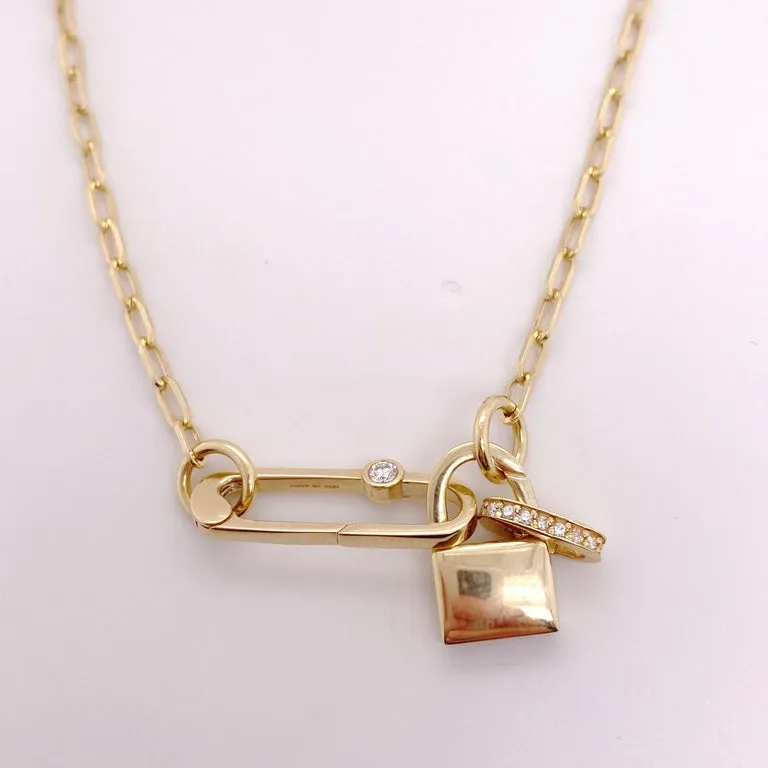 Pave Diamond Clasp Necklace