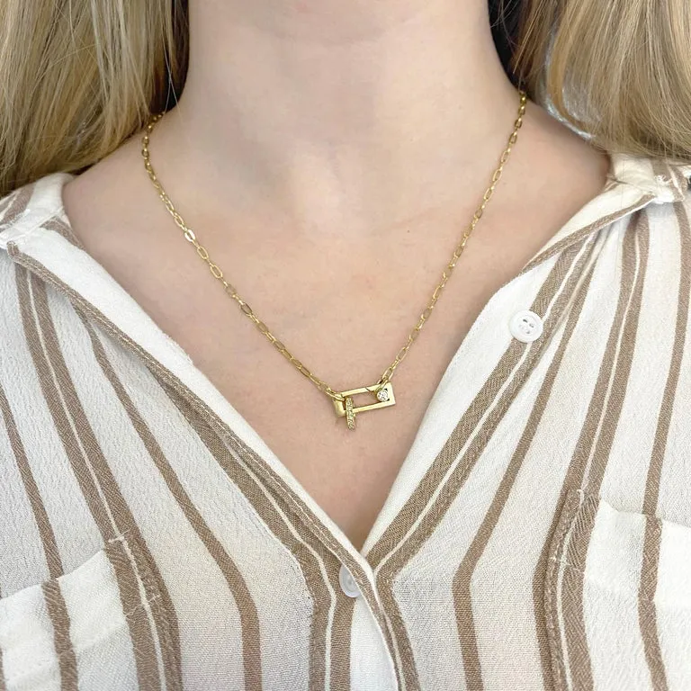 Pave Diamond Clasp Necklace