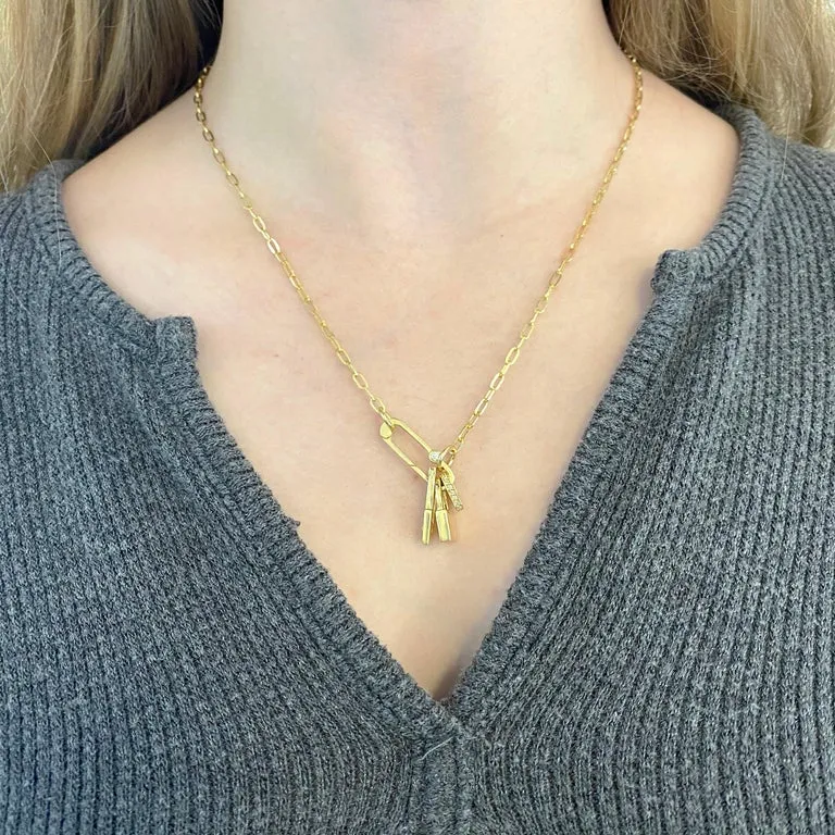 Pave Diamond Clasp Necklace
