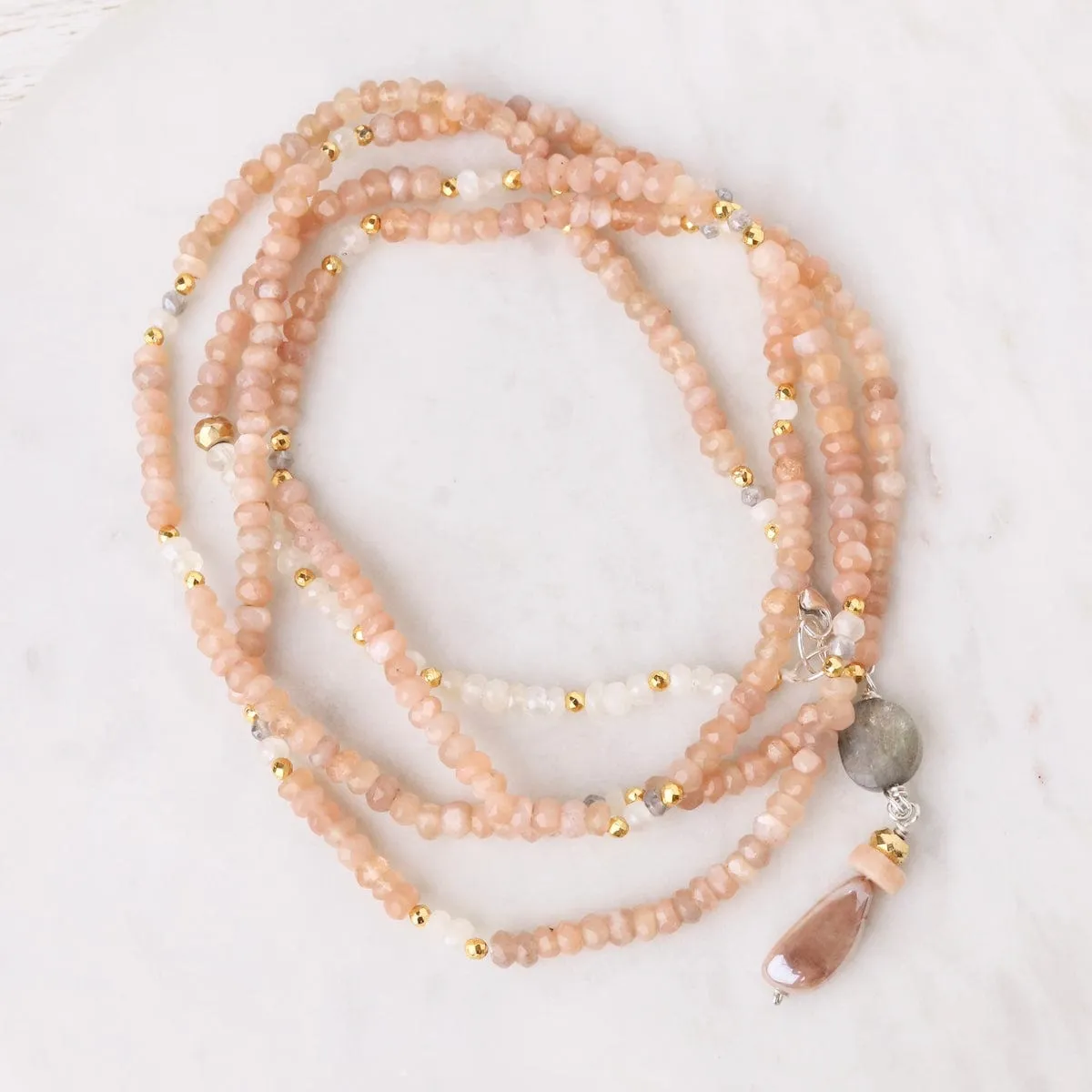 Peach Moonstone Mix Necklace