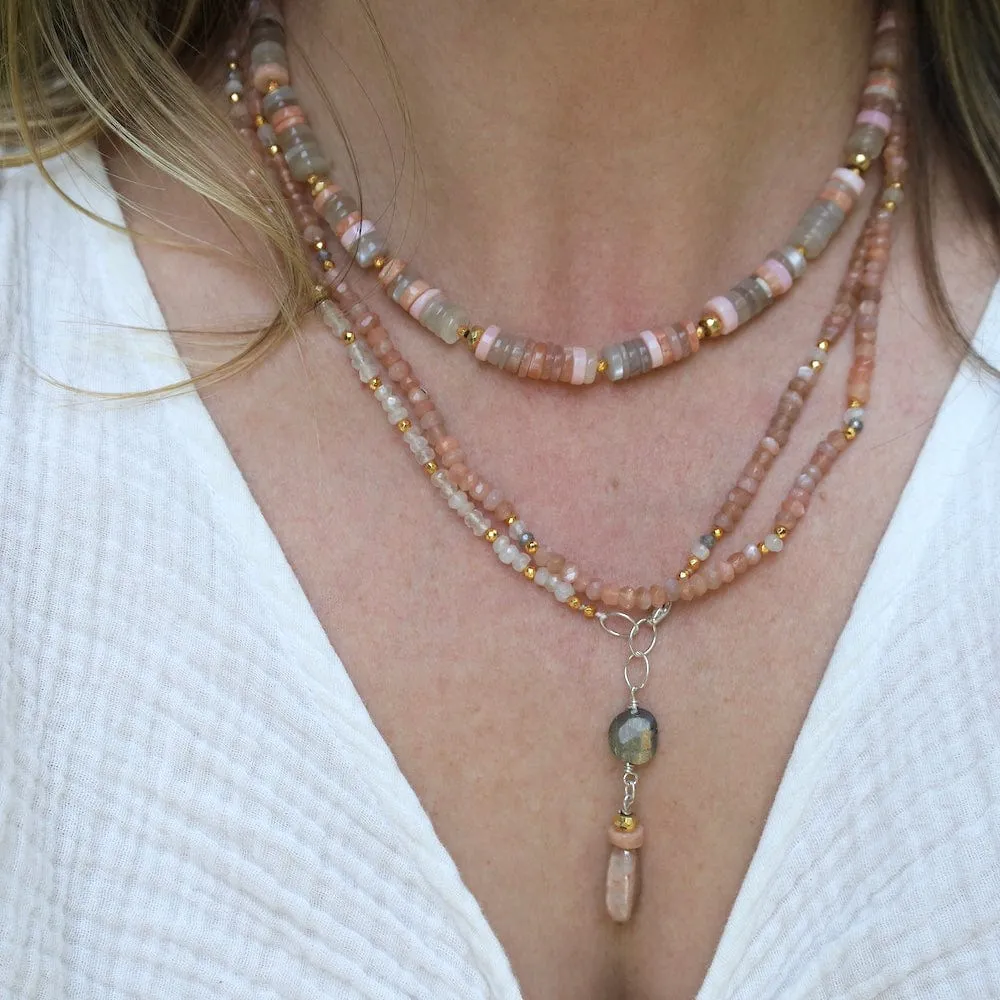 Peach Moonstone Mix Necklace