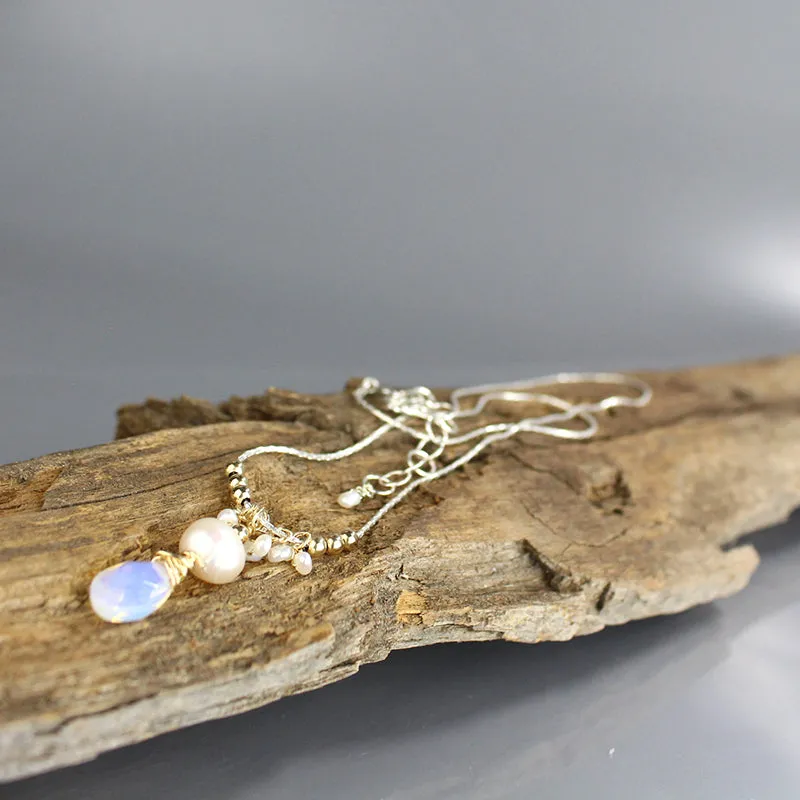 Pearl Opalite Drop Necklace